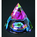 1 3/4" Rainbow Faceted Cone Optical Crystal Award w/ Dome